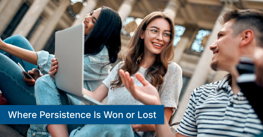 college sophomore students studying outside